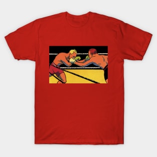 Vintage Art Deco Sports Boxing with Boxers in the Ring T-Shirt